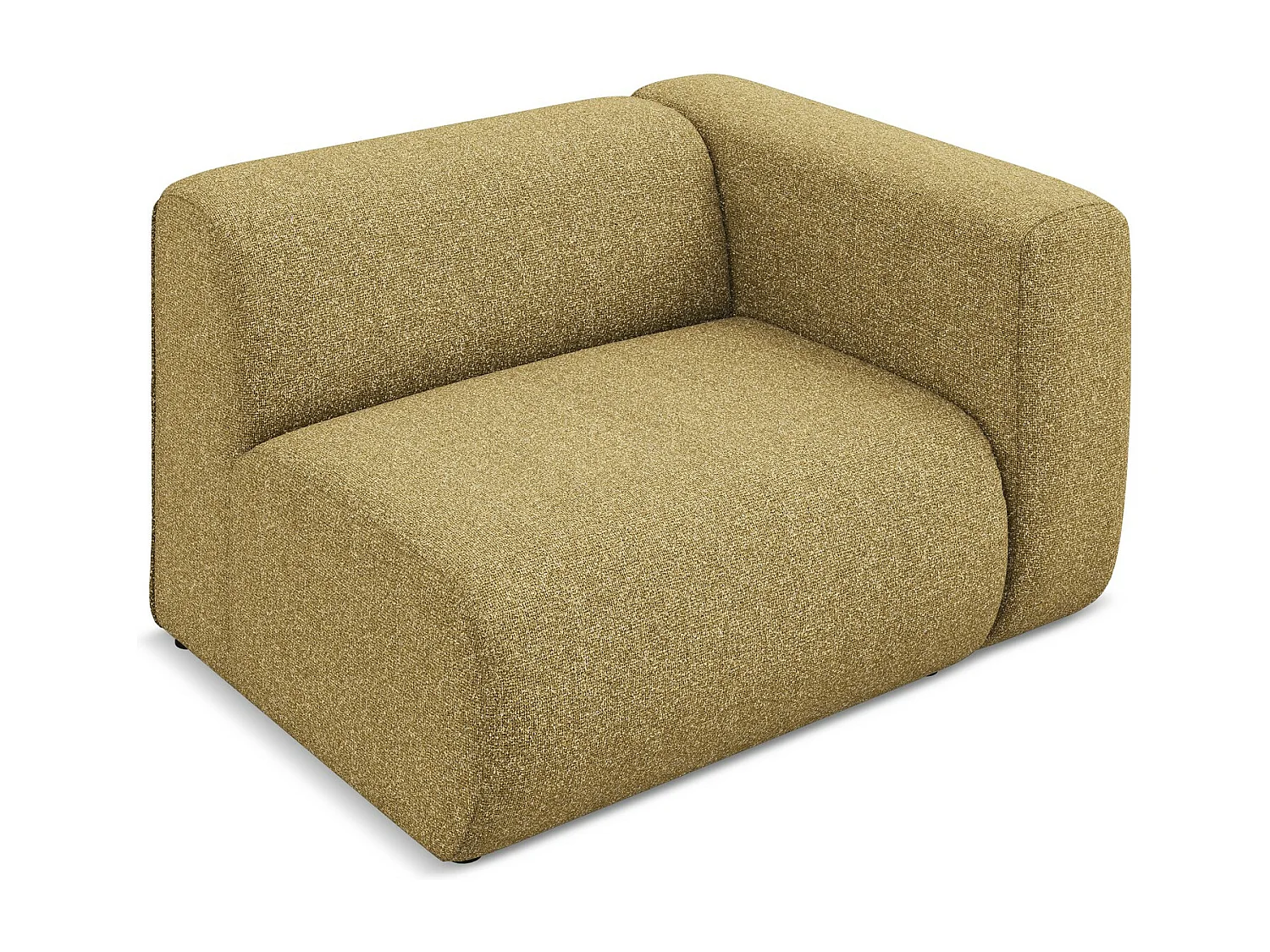 Module avec accoudoirs droit en tissu texturé - moutarde - EKAHI