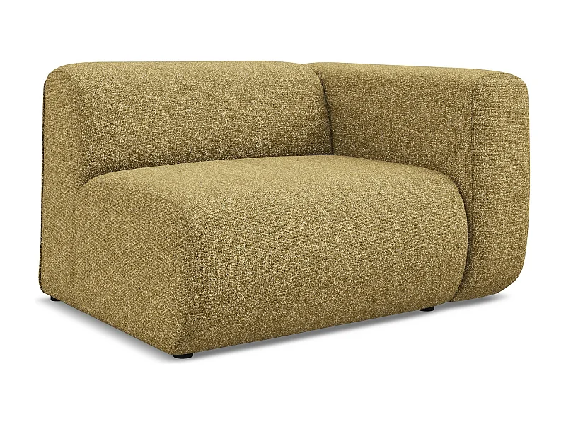 Bankmodule met armleuning rechts van mosterd textuurstof - EKAHI