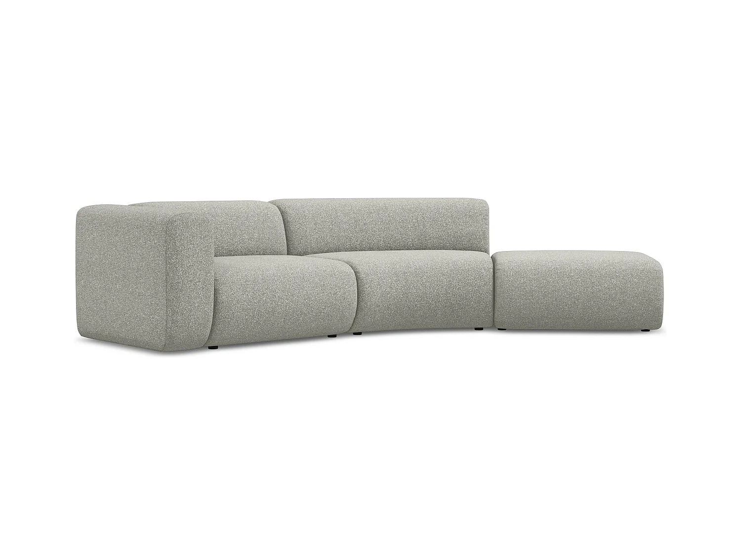 4-Sitzer Sofa Rechts - - Strukturstoff - Hellgrau - EKAHI