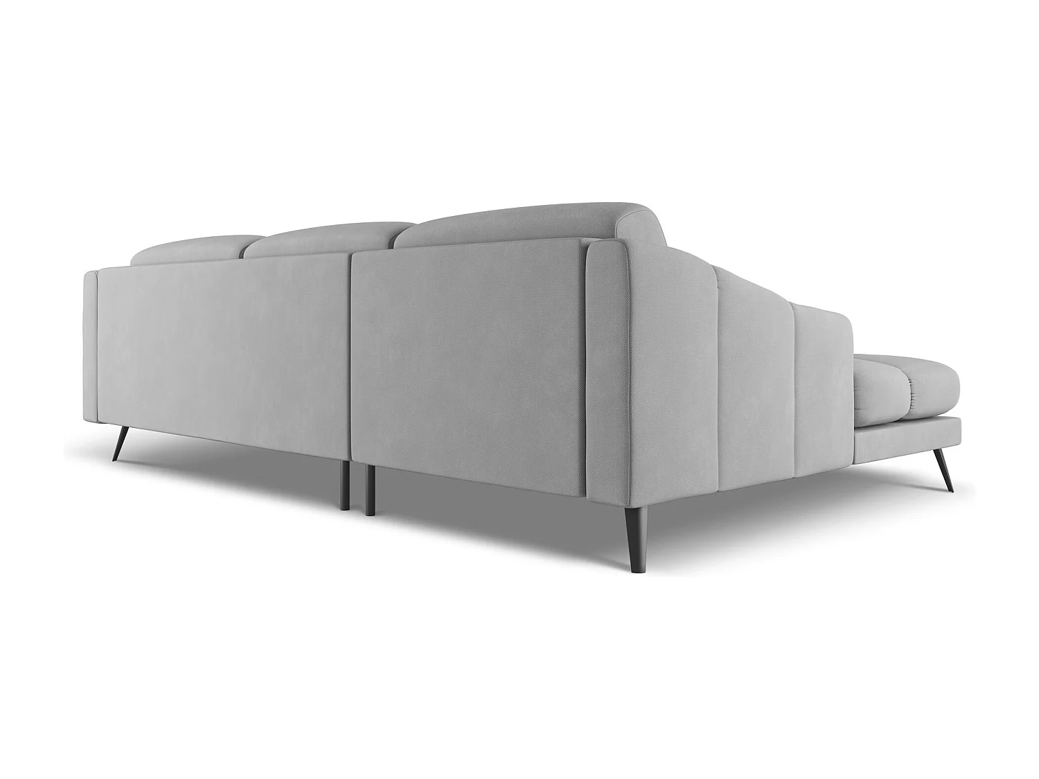 Hoekbank links van lichtgrijs chenille stof - NALU