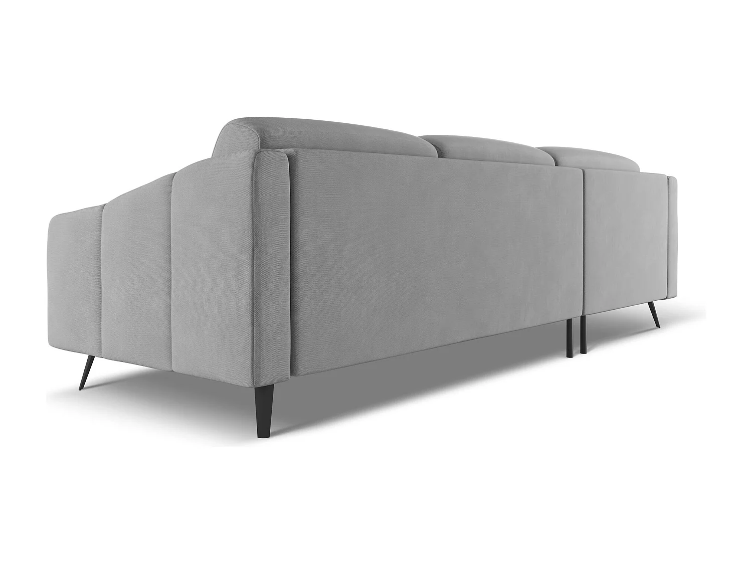 Canapé d'angle gauche en tissu chenille - gris clair - NALU