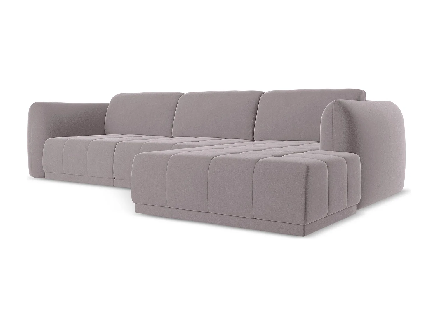 Ecksofa - Ecke Rechts - Samt - Lavendel - HOKU
