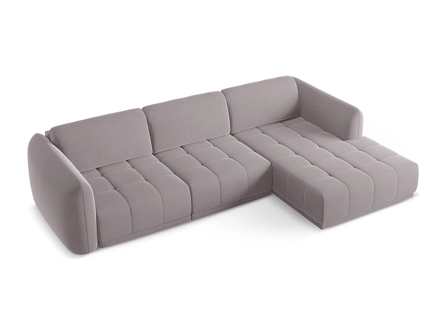 Ecksofa - Ecke Rechts - Samt - Lavendel - HOKU