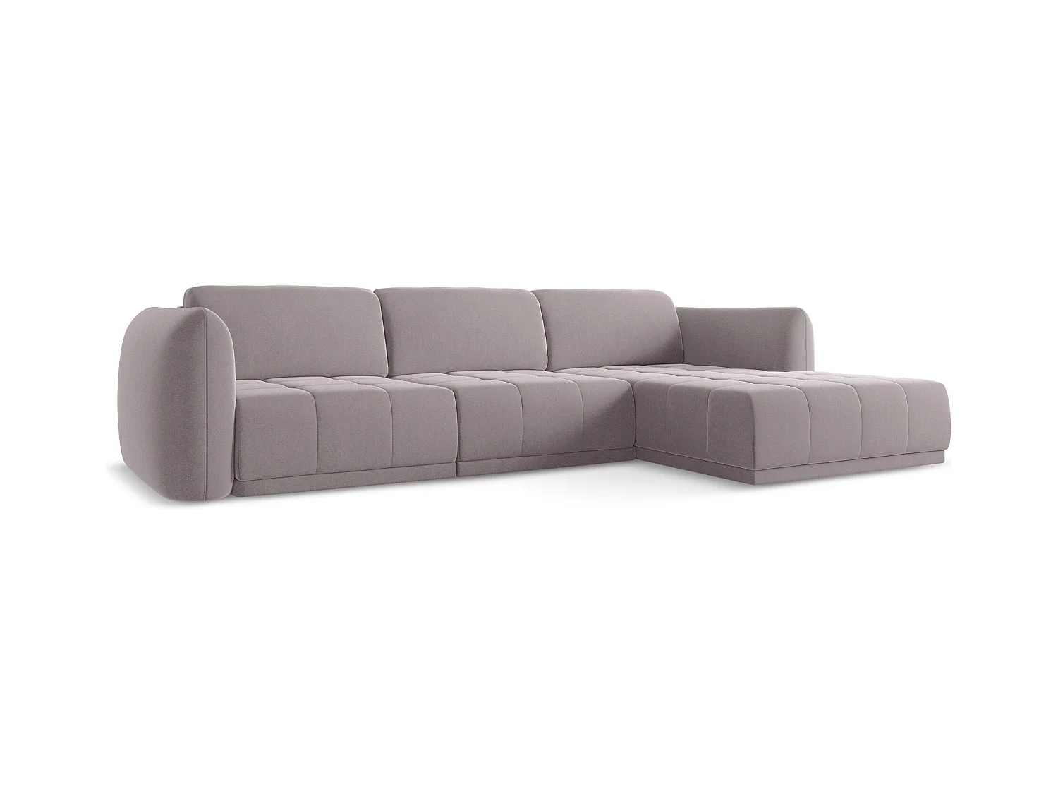 Ecksofa - Ecke Rechts - Samt - Lavendel - HOKU