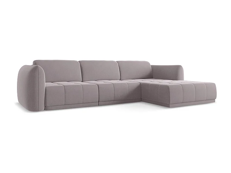 Ecksofa - Ecke Rechts - Samt - Lavendel - HOKU