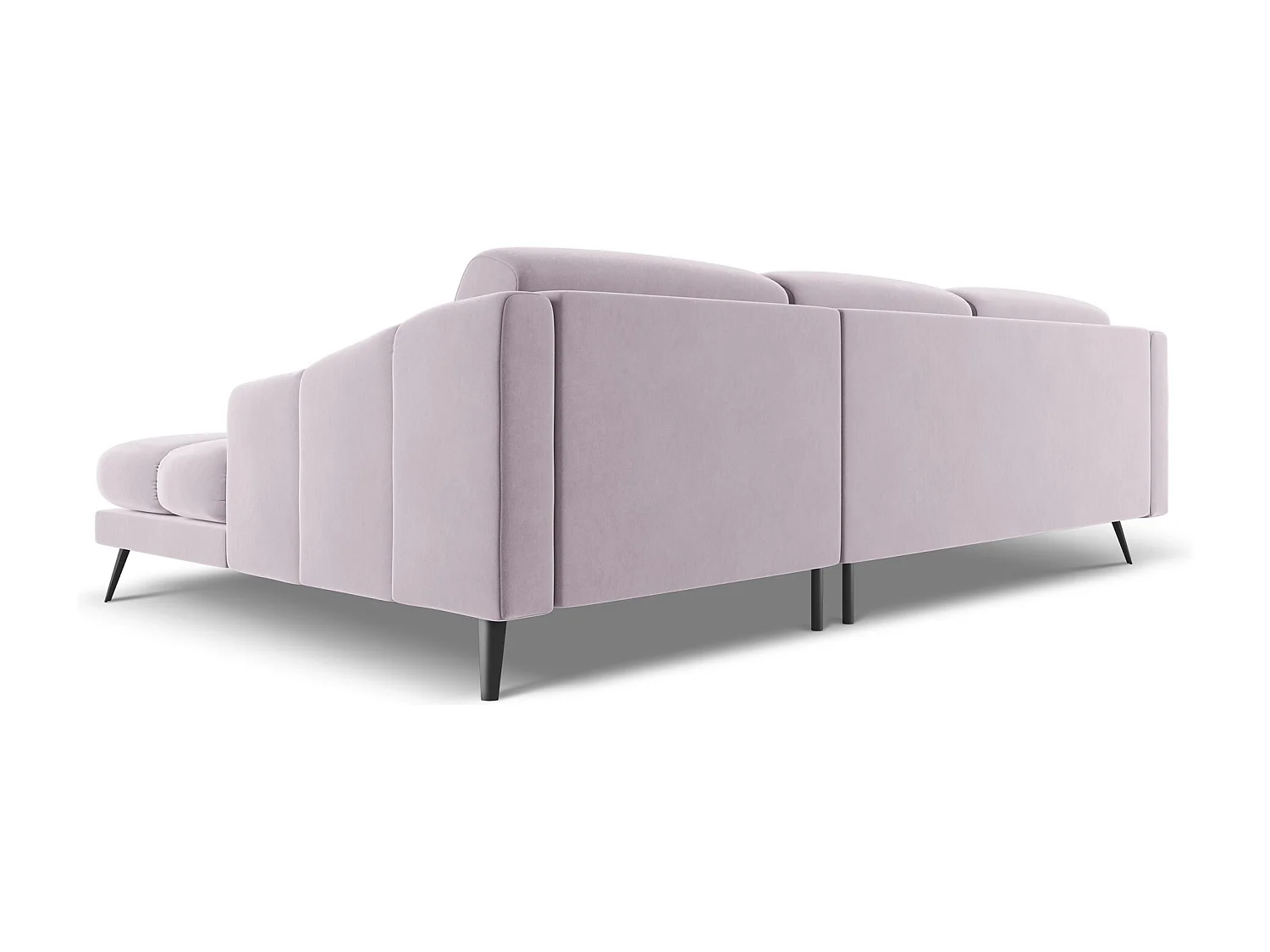 Canapé d'angle droit en velours - lavande - NALU