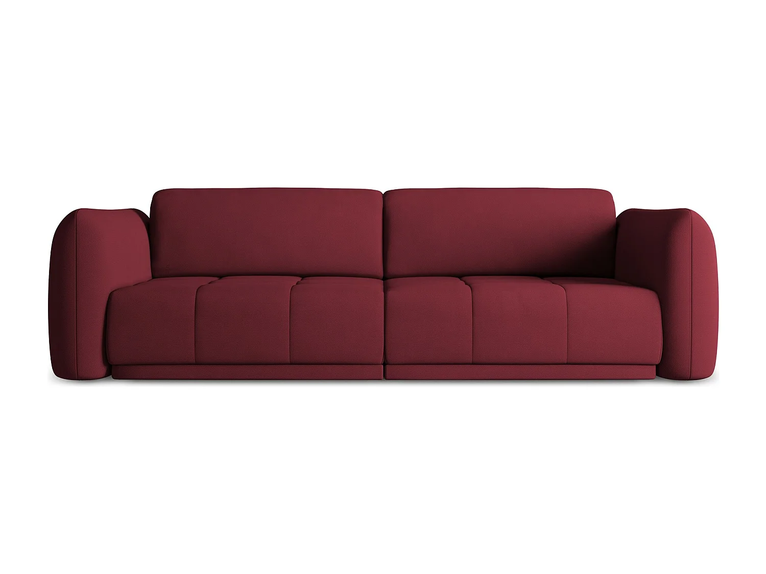 Kanapa 4-osobowa - z tkaniny szenilowej - bordo - HOKU