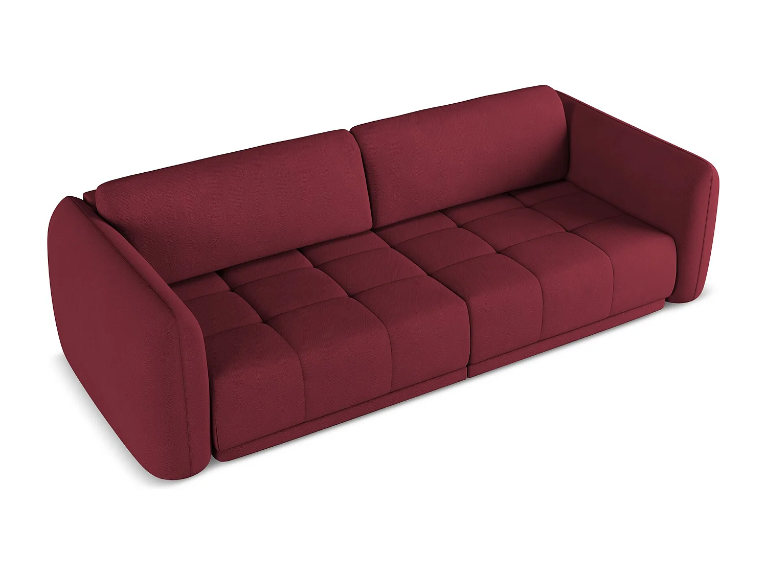 Kanapa 4-osobowa - z tkaniny szenilowej - bordo - HOKU