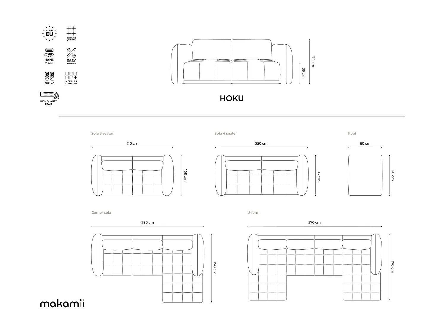 Kanapa 4-osobowa - z tkaniny szenilowej - bordo - HOKU