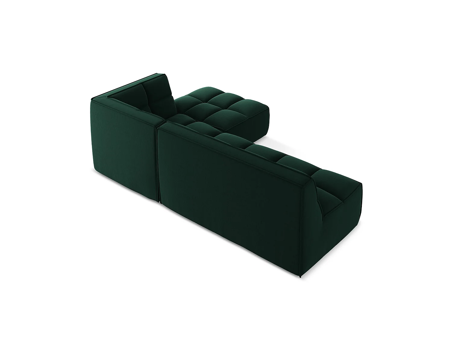 4-Sitzer Modulares Ecksofa - Ecke Rechts - Samt - Flaschengrün - BELLUNO