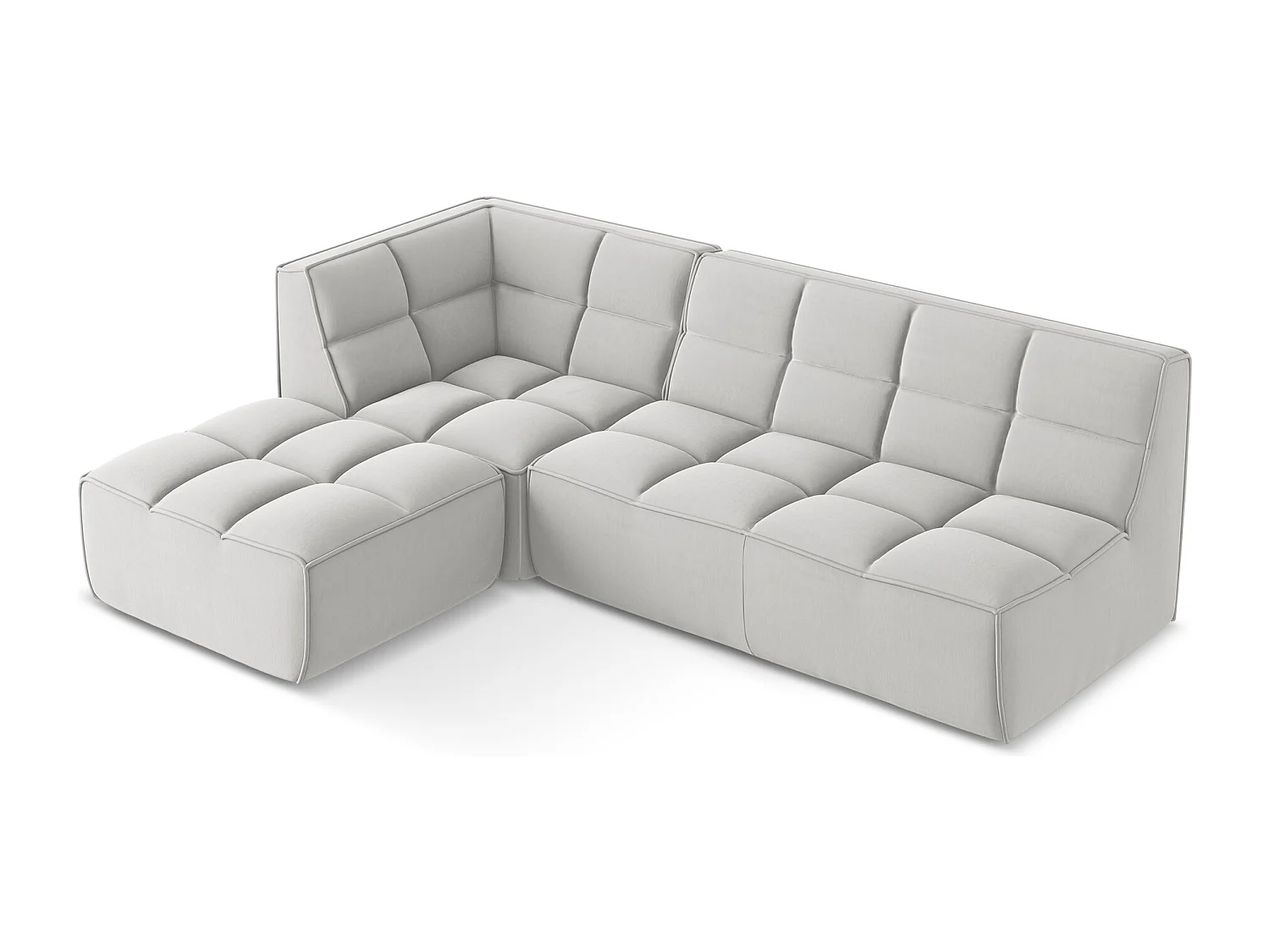 Modulaire hoekbank rechts van zilver velours - KALAI