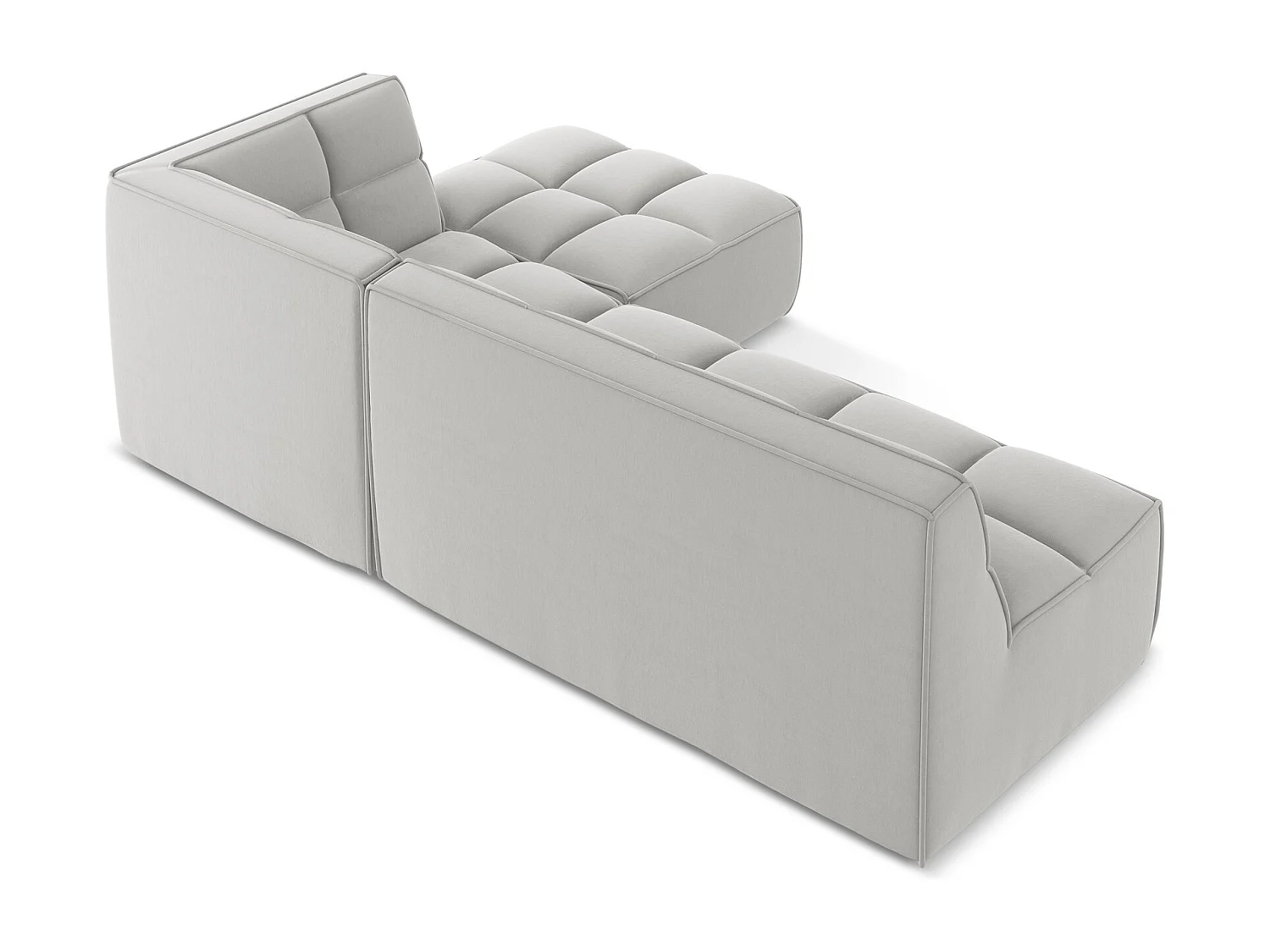 Modulaire hoekbank rechts van zilver velours - KALAI