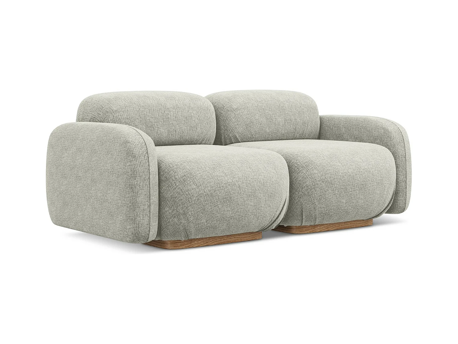 Modulares 3-Sitzer Sofa - - Chenille - Silber - AILANI