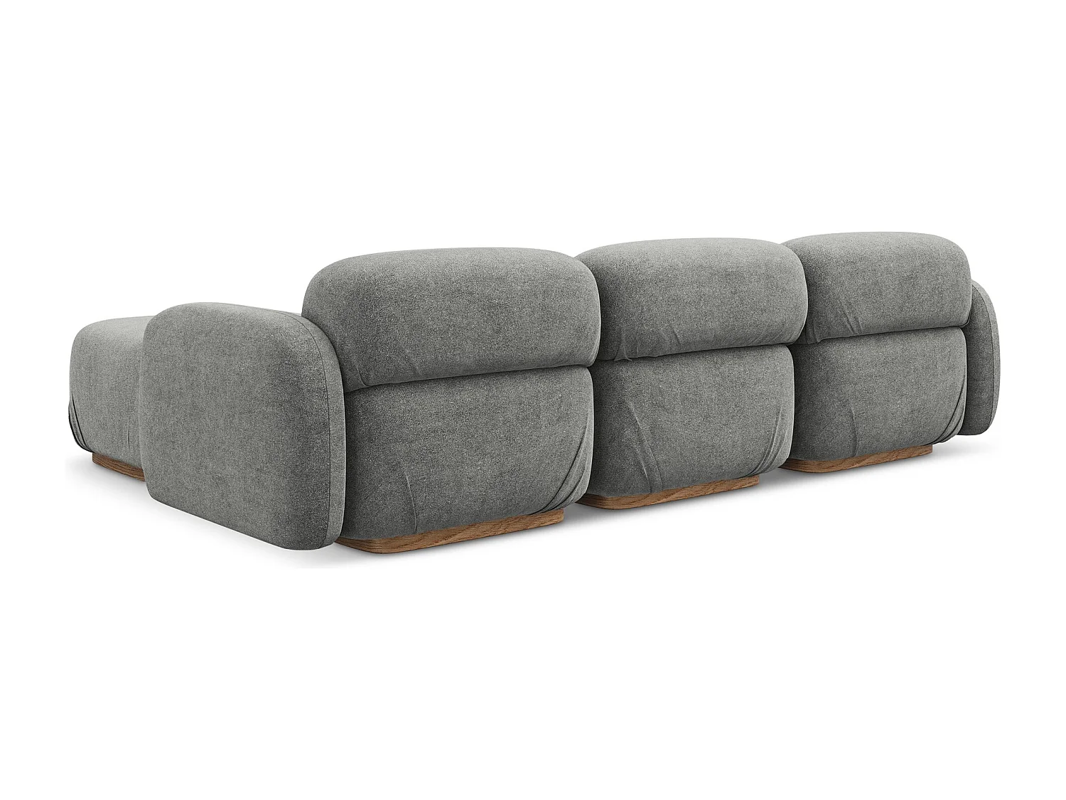 Canapé d'angle réversible en tissu bouclette - beige gris - AILANI