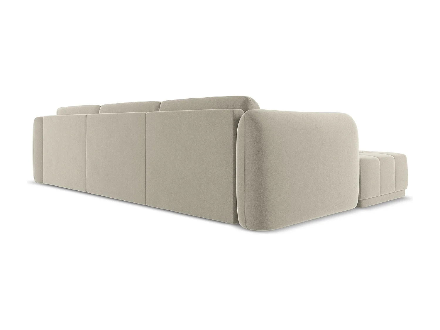 Narożnik lewostronny - z tkaniny welwetowej - perłowy - HOKU