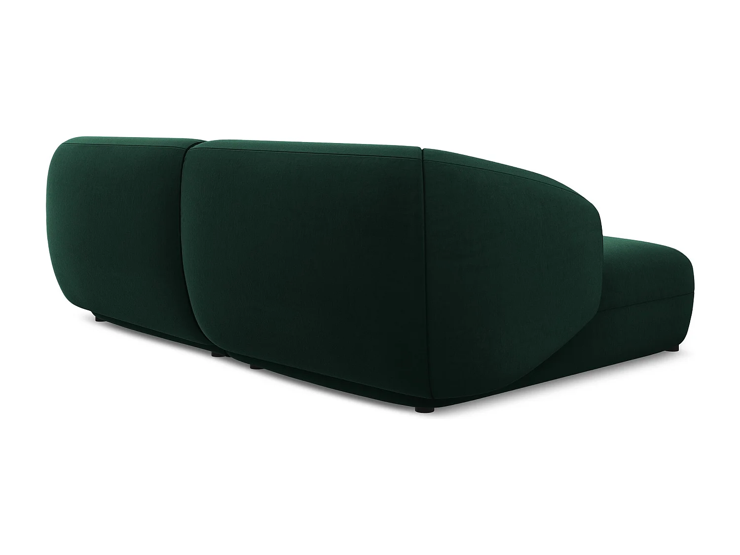 2,5-Sitzer Modulares Ecksofa - Ecke Links - Samt - Flaschengrün - MOANA