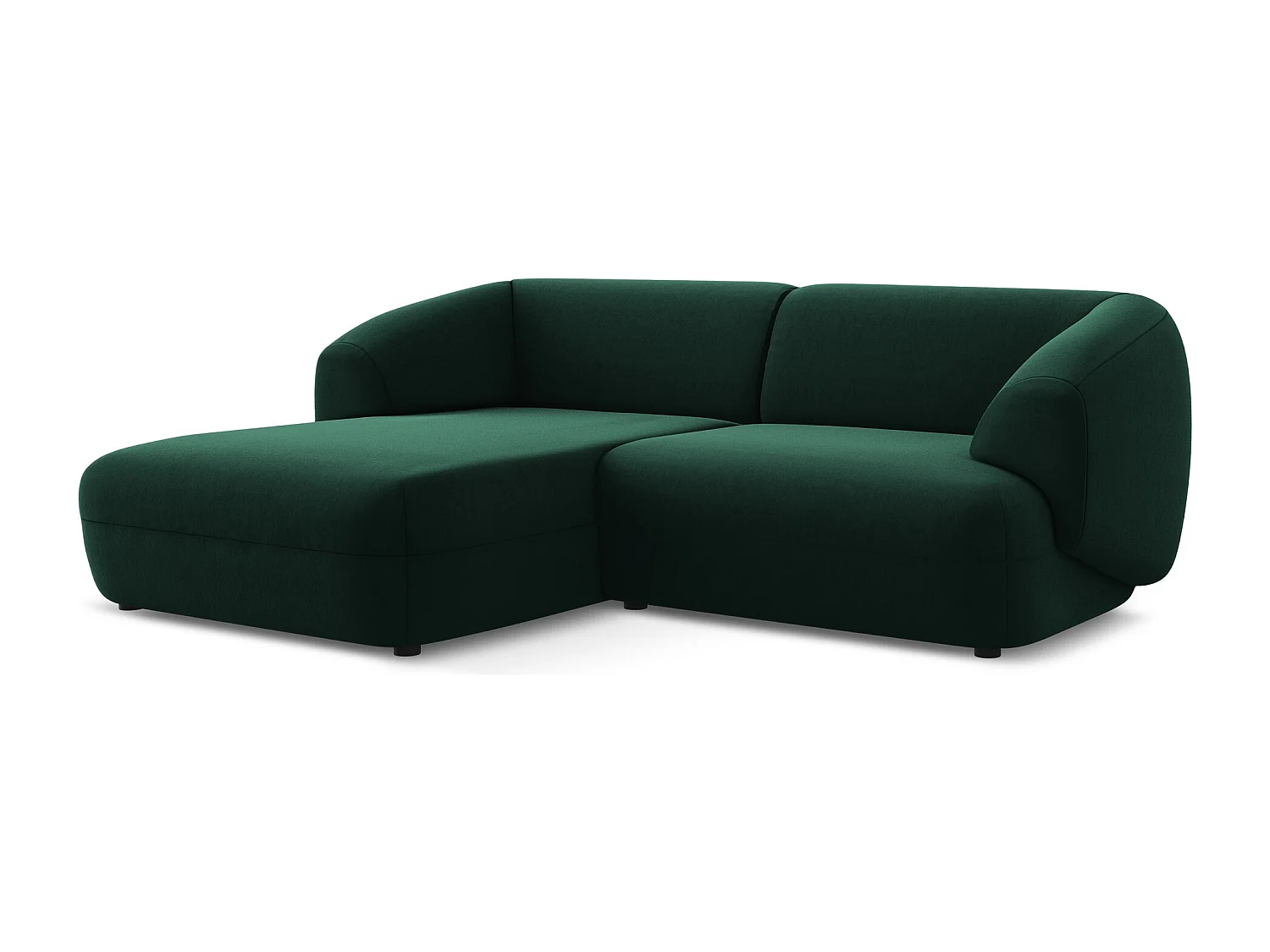 Modulaire hoekbank links van flessengroen velours - MOANA