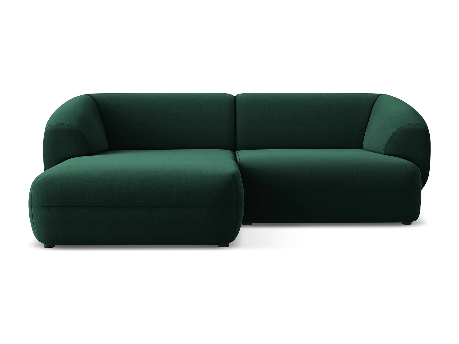 Modulaire hoekbank links van flessengroen velours - MOANA