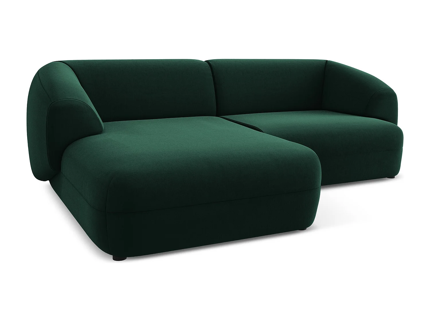 Modulaire hoekbank links van flessengroen velours - MOANA