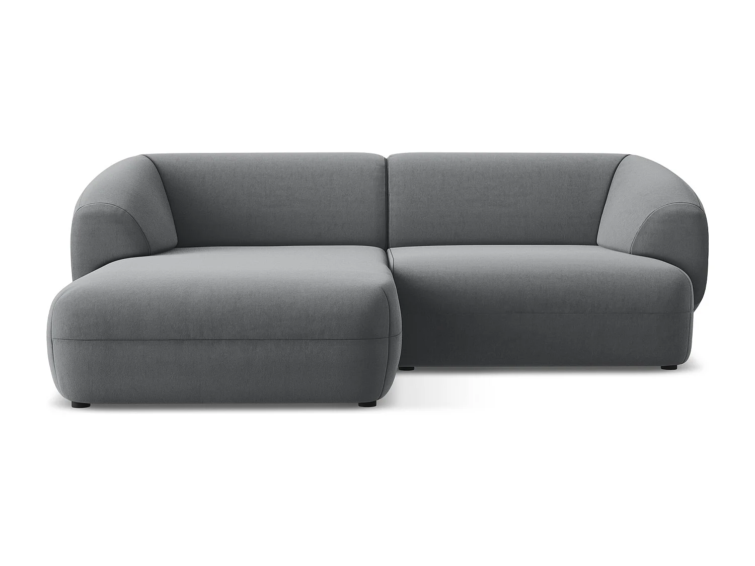 Canapé d'angle 2,5 places modulaire gauche en velours - acier - MOANA