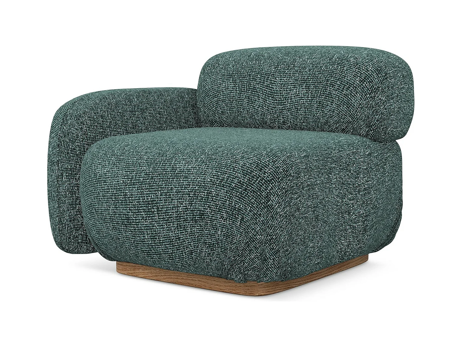 Module avec accoudoirs gauche en tissu texturé - jeans - AILANI