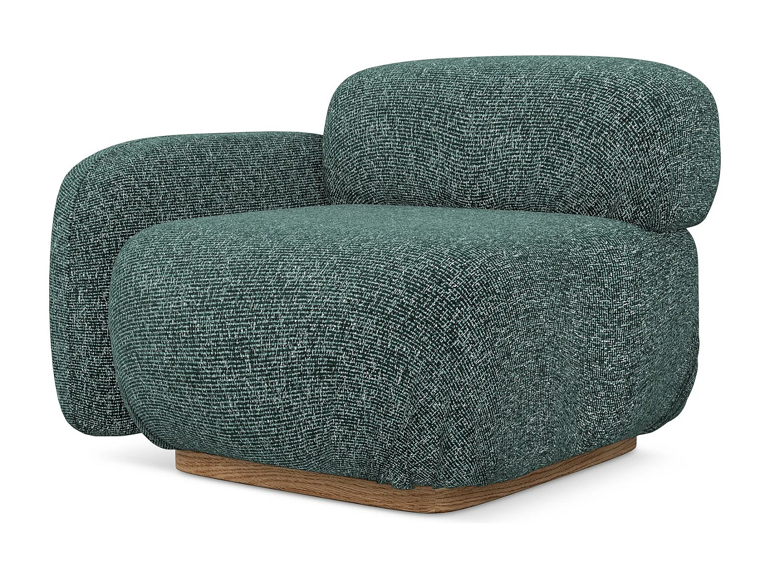 Module avec accoudoirs gauche en tissu texturé - jeans - AILANI