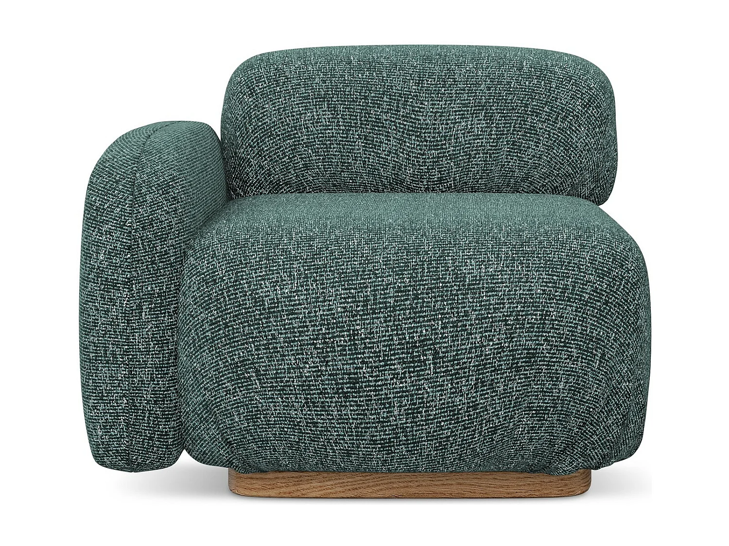 Module avec accoudoirs gauche en tissu texturé - jeans - AILANI