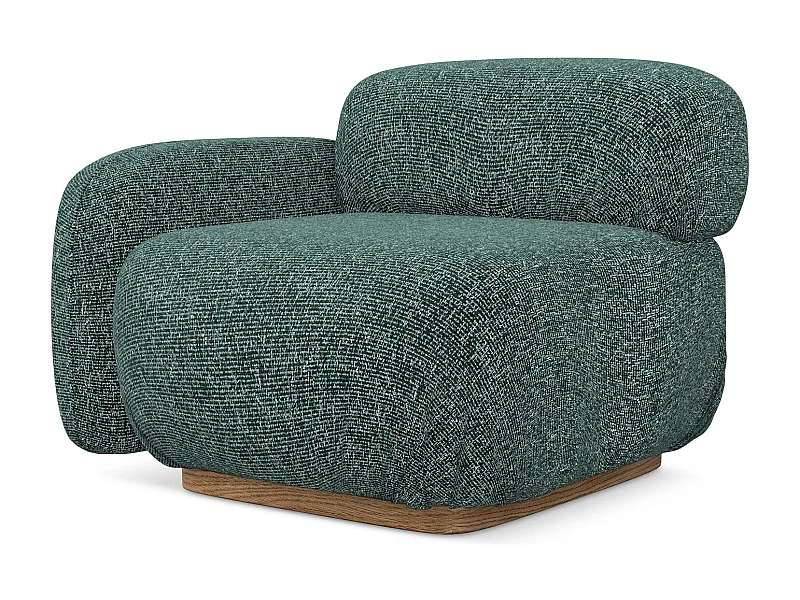 Module avec accoudoirs gauche en tissu texturé - jeans - AILANI