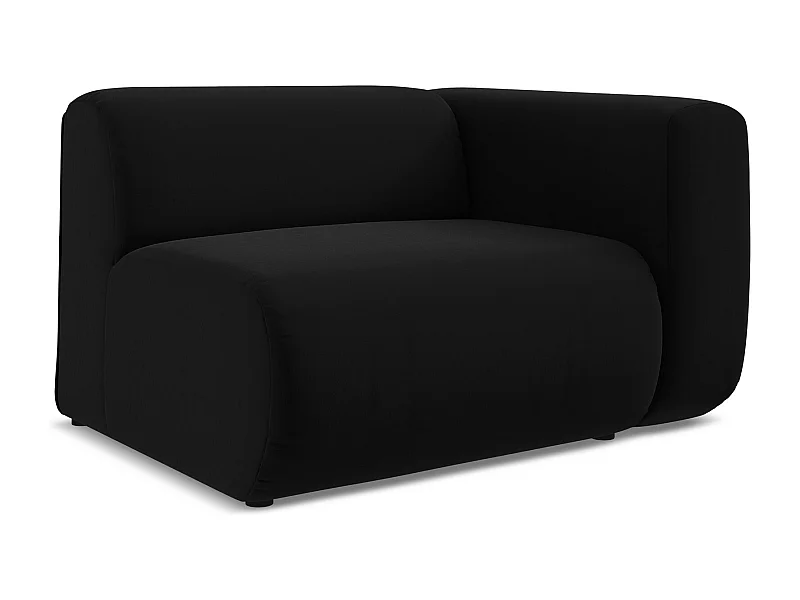 Moduł z podłokietnikiem prawy - z tkaniny welwetowej - czarny - EKAHI