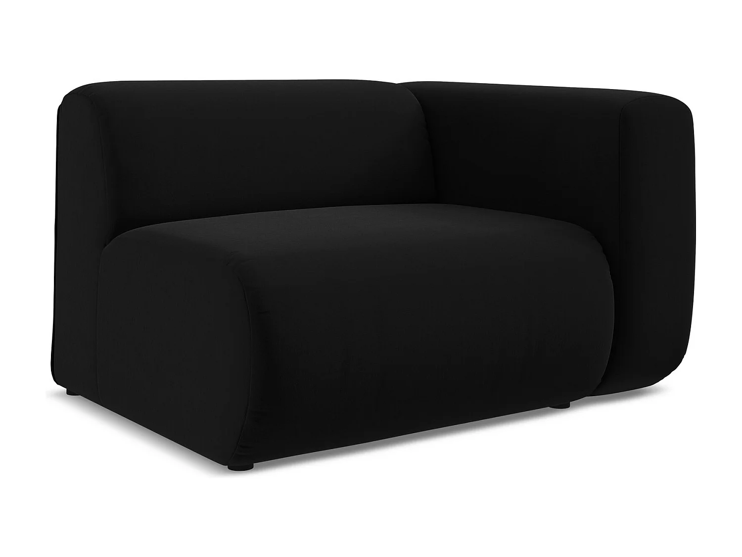 Module avec accoudoirs droit en velours - noir - EKAHI