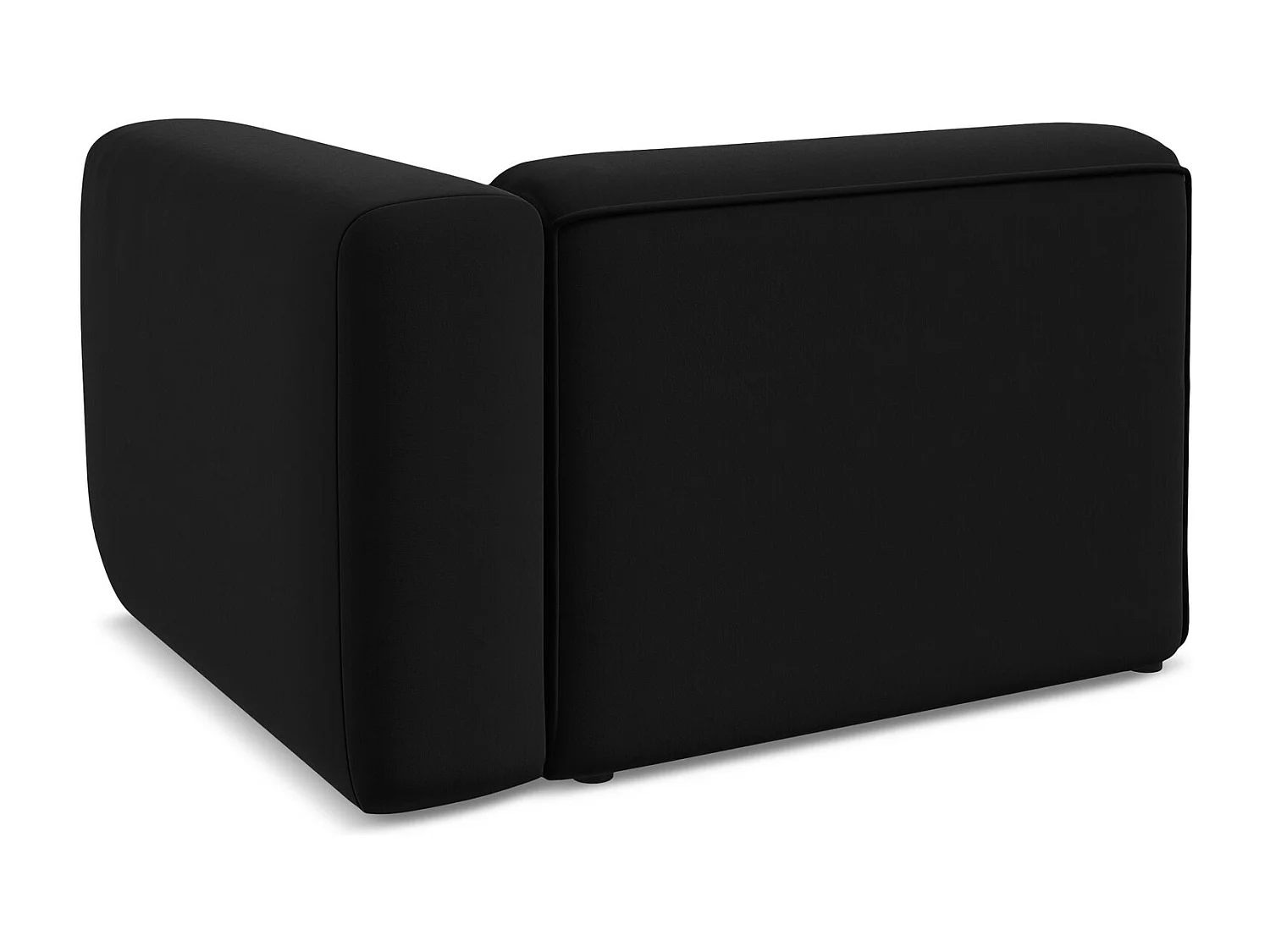 Module avec accoudoirs droit en velours - noir - EKAHI