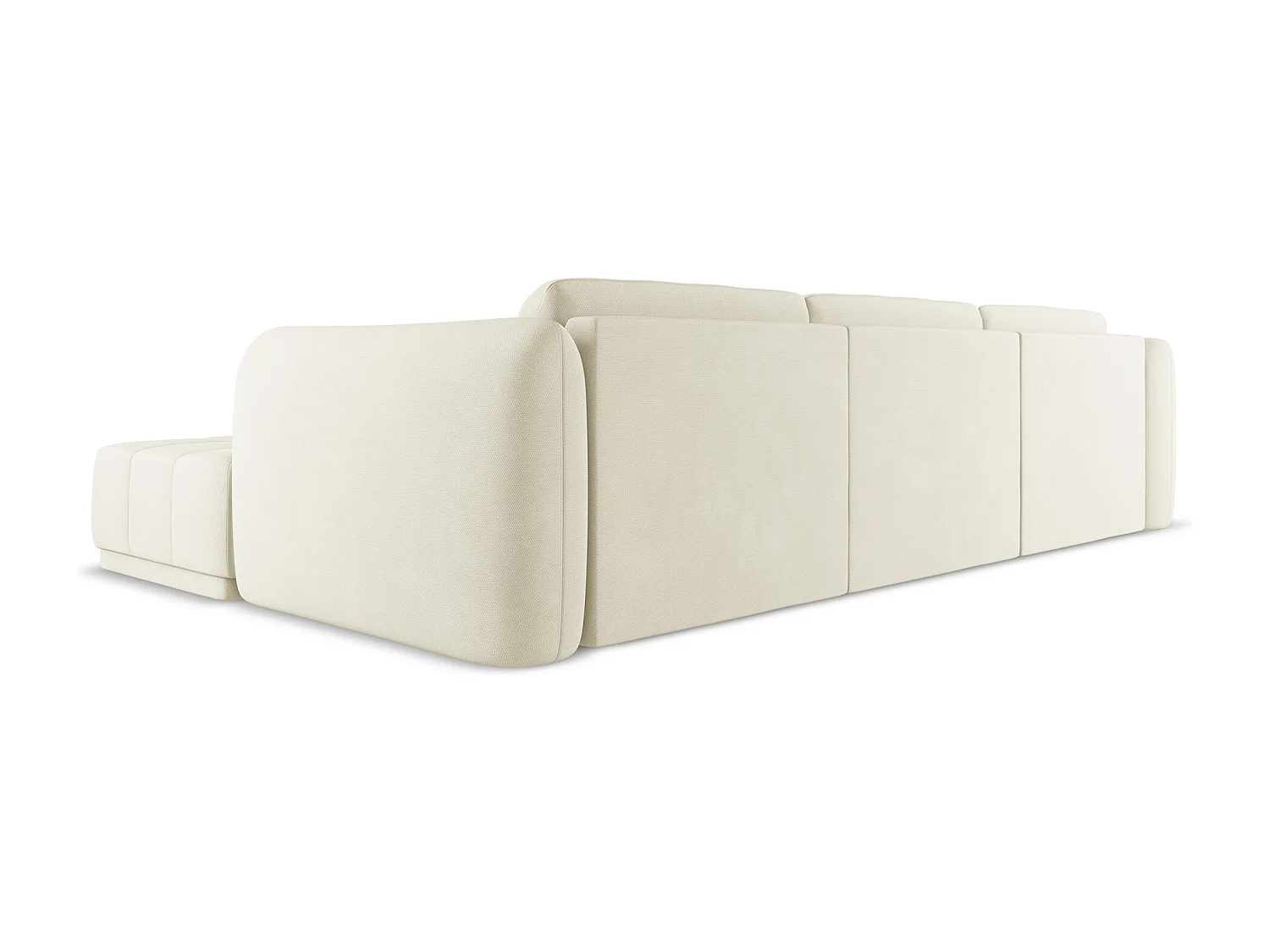 Canapé d'angle droit en tissu chenille - beige - HOKU