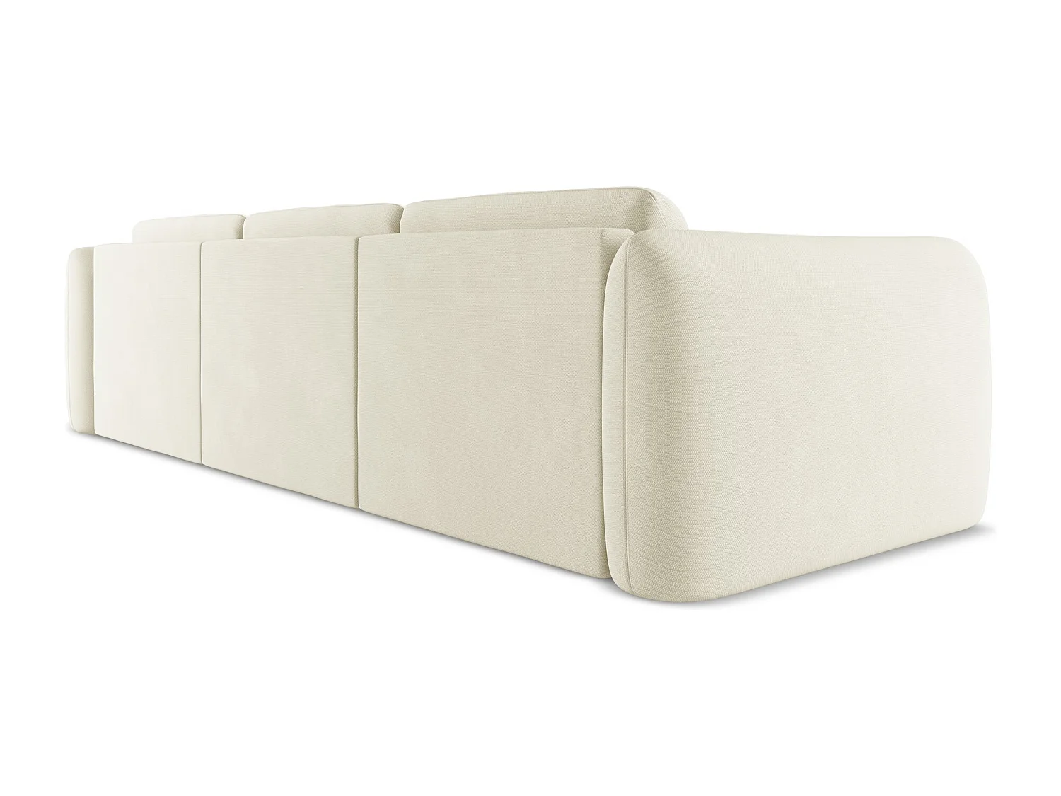 Canapé d'angle droit en tissu chenille - beige - HOKU