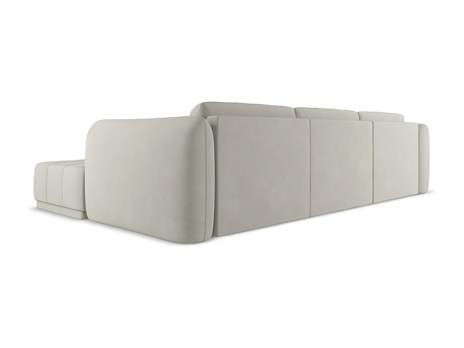 Canapé d'angle droit en tissu chenille - beige - HOKU