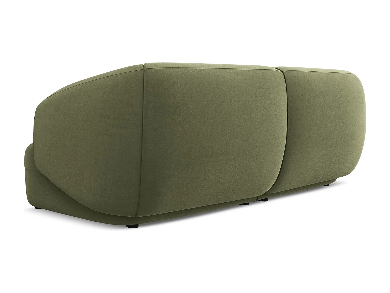 Canapé modulable 4 places en velours - olive - MOANA