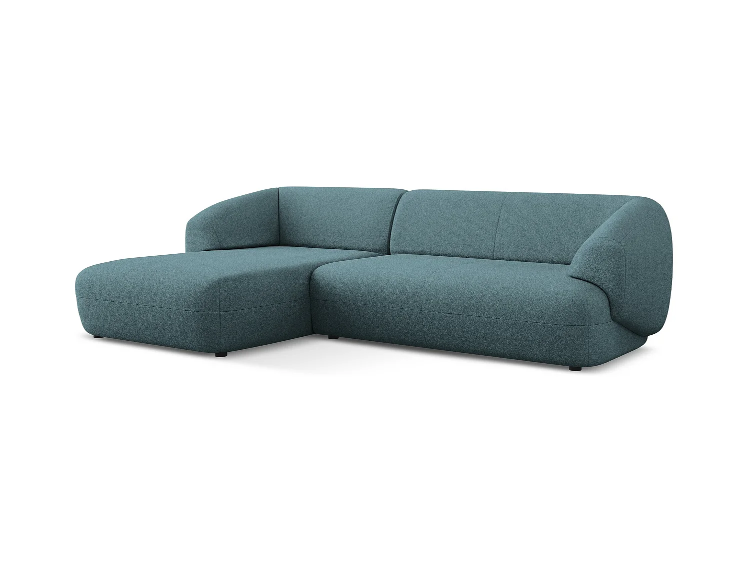 3-Sitzer Modulares Ecksofa - Ecke Links - Bouclé - Jeans - MOANA