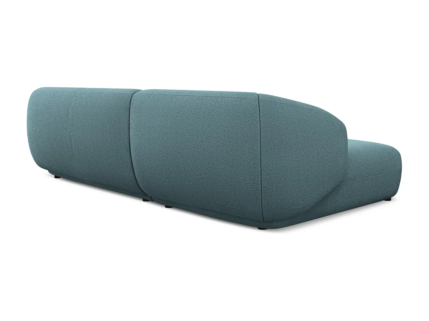 Narożnik lewostronny - z tkaniny bouclé - jeans - MOANA