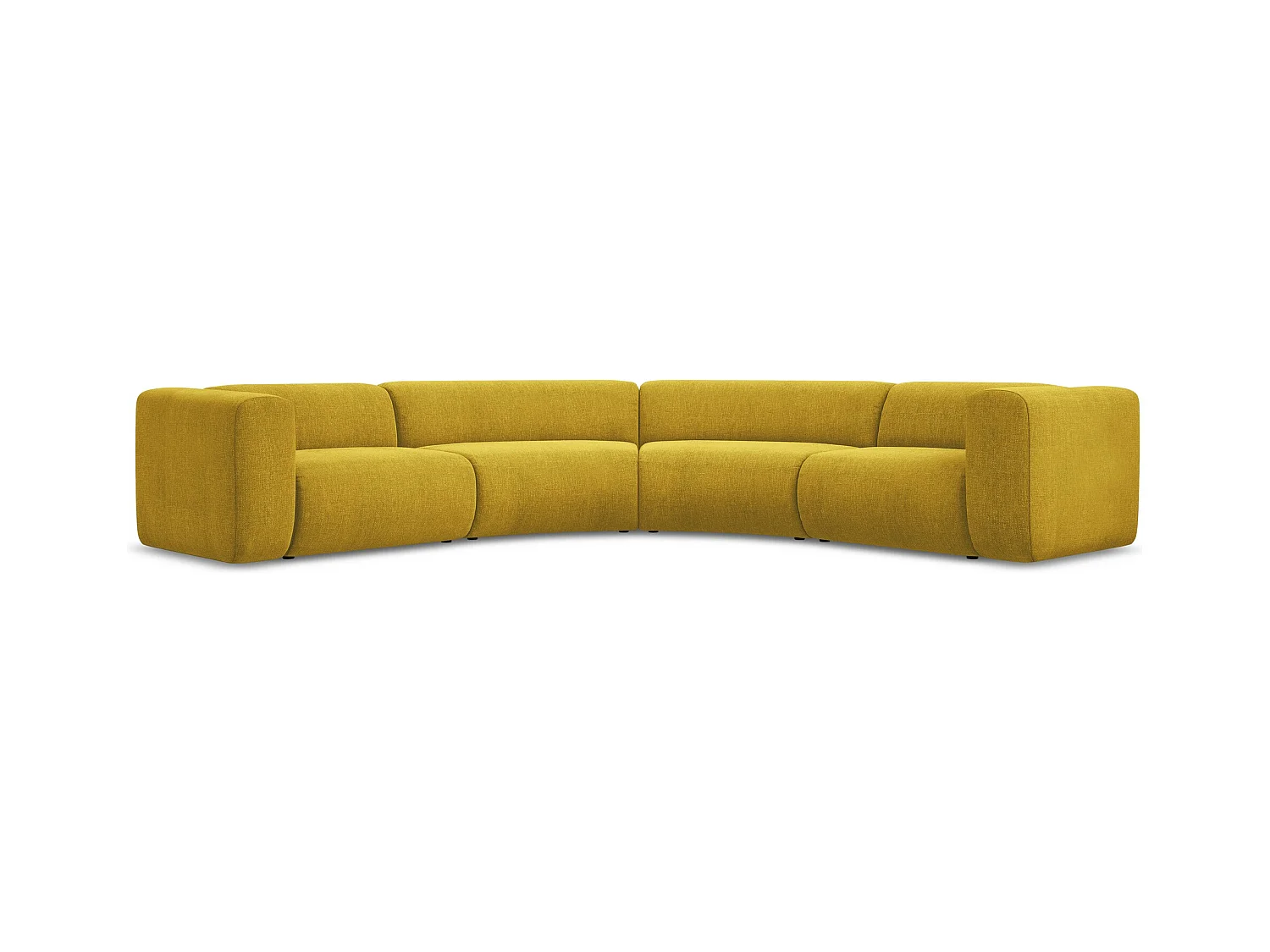 Modulares Ecksofa - - Chenille - Senf - EKAHI