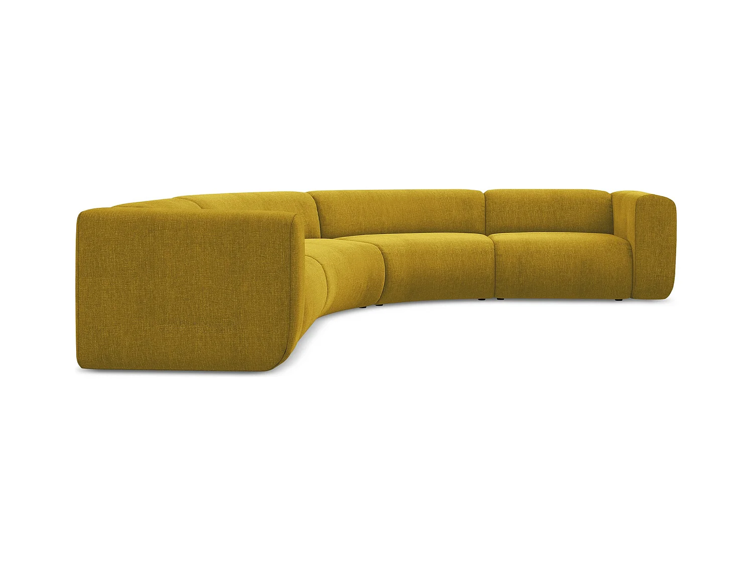Modulares Ecksofa - - Chenille - Senf - EKAHI