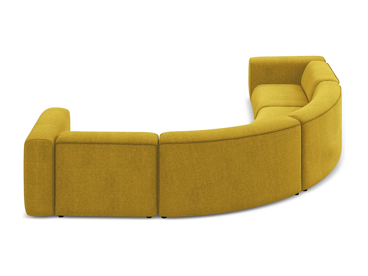 Canapé d'angle modulable en tissu chenille - moutarde - EKAHI