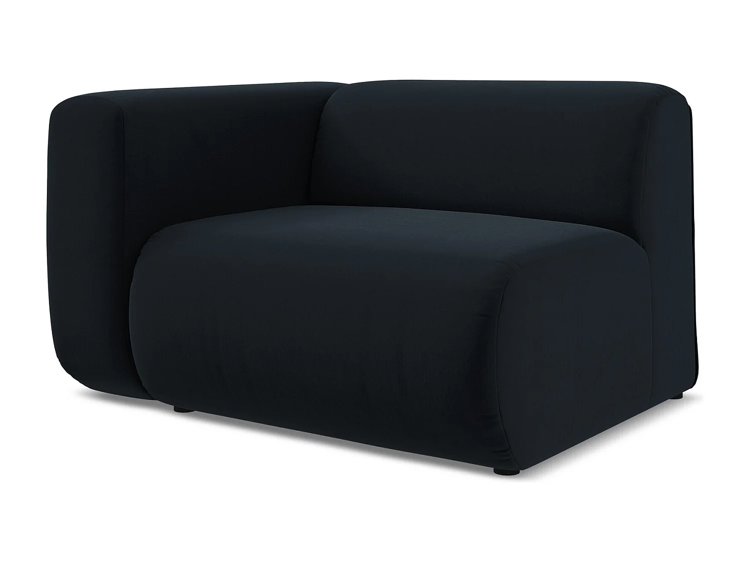 Module avec accoudoirs gauche en velours - bleu royal - EKAHI