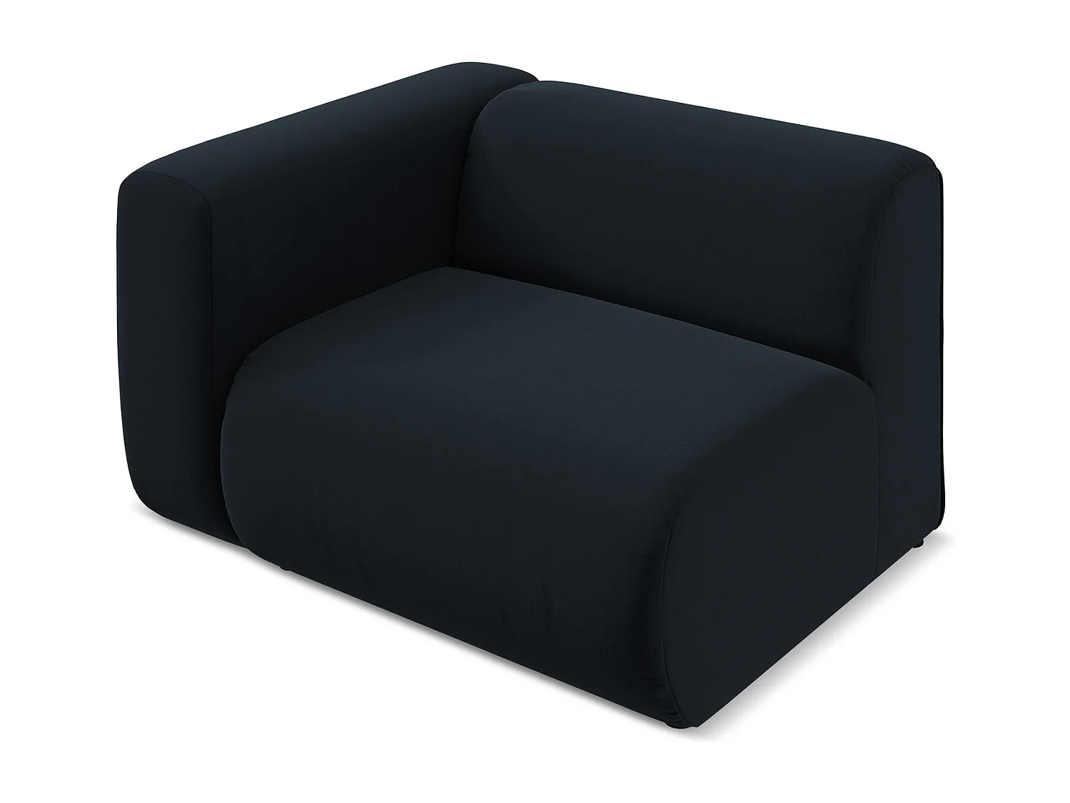 Module avec accoudoirs gauche en velours - bleu royal - EKAHI