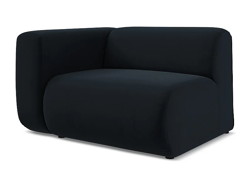 Module avec accoudoirs gauche en velours - bleu royal - EKAHI