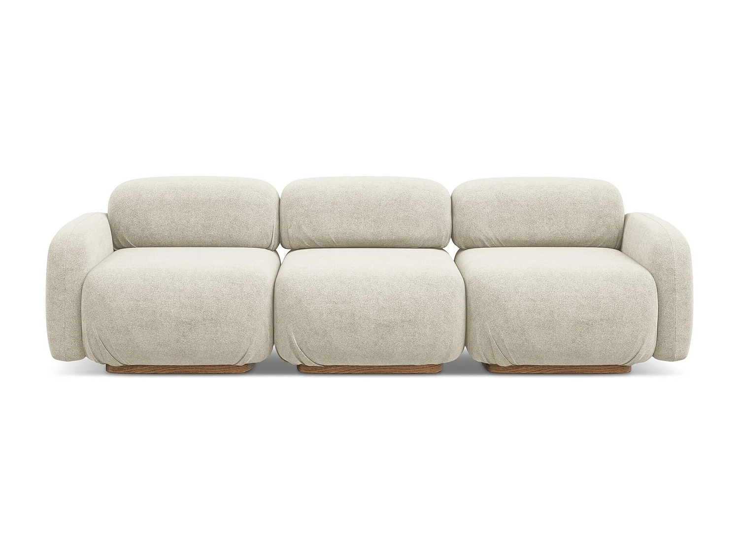 Modulares 4-Sitzer Sofa - - Bouclé - Hell beige - AILANI