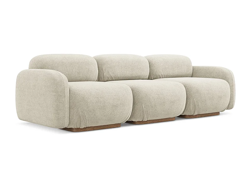 4-osobowa kanapa modułowa - z tkaniny bouclé - jasny beż - AILANI