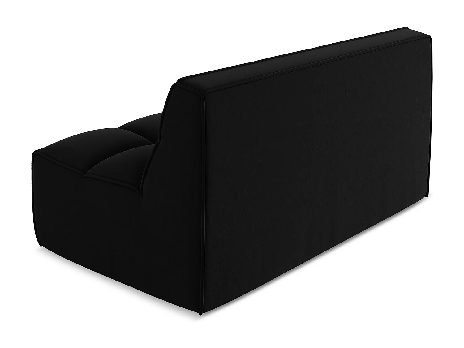 Canapé modulable 2 places en velours - noir - KALAI