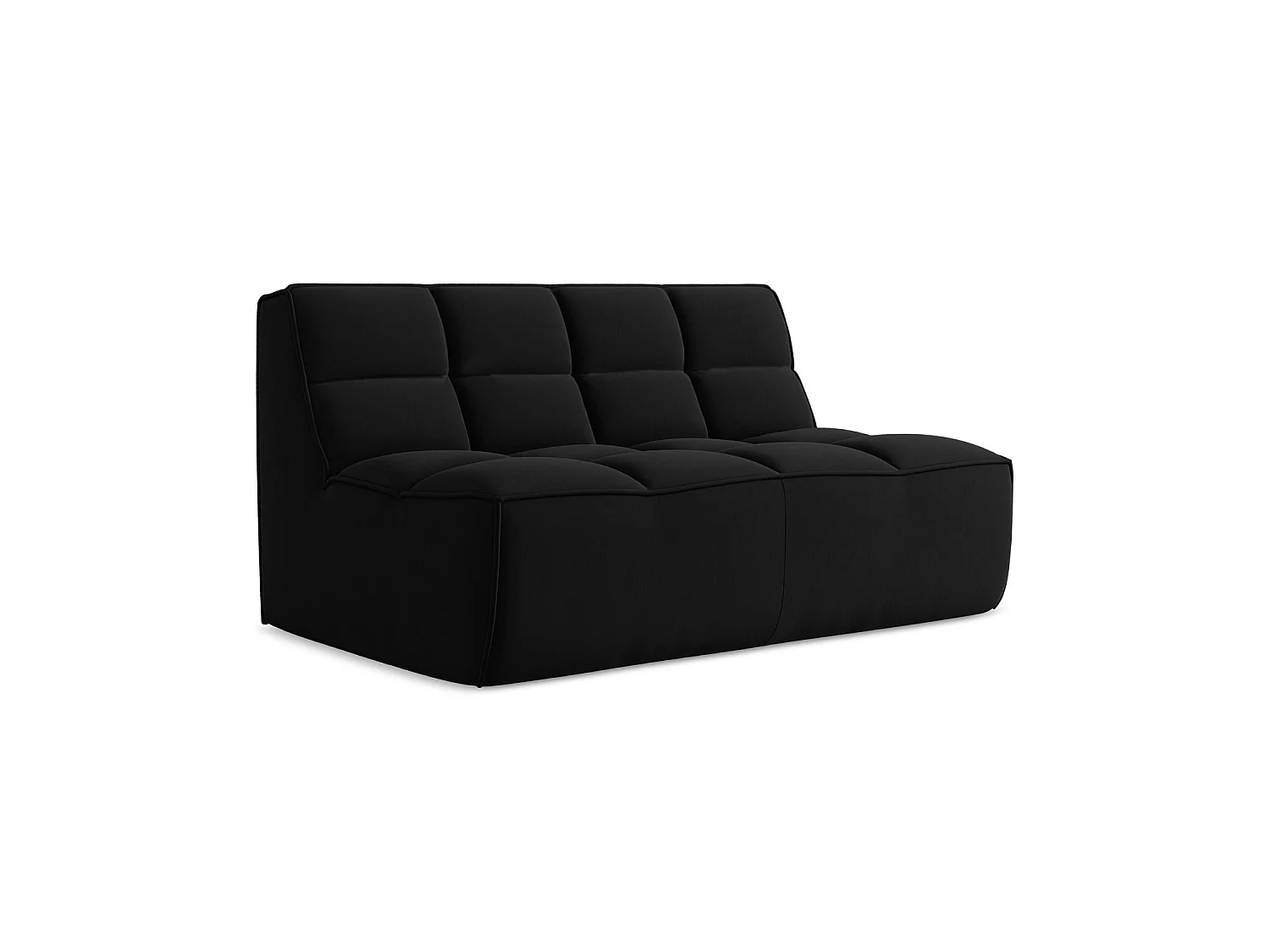 2-Sitzer Sofa - - Samt - Schwarz - BELLUNO