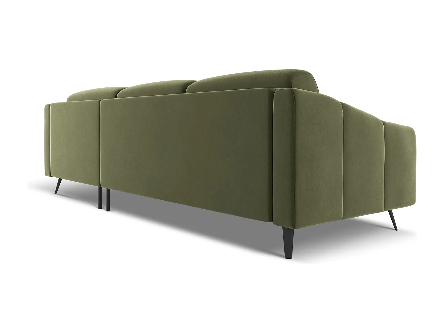 Canapé d'angle droit en velours - olive - NALU