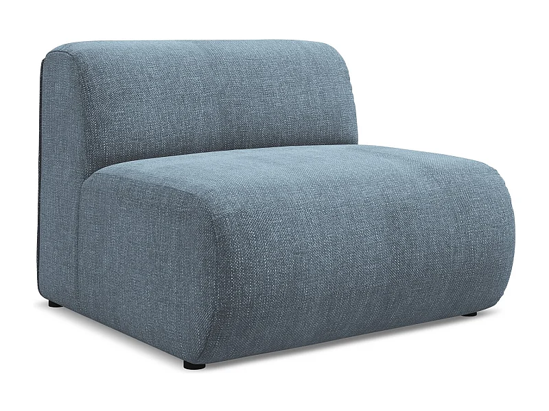 Fauteuil pour canapé modulable en tissu chenille - jeans - EKAHI