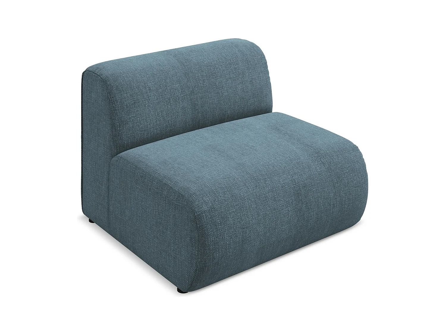 Fauteuil pour canapé modulable en tissu chenille - jeans - EKAHI